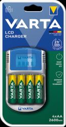 VARTA LCD charger + 4xAA 2.600 mAh R2U + adaptér 12V + USB IN
