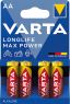 1 - VARTA 4706 Longlife Max Power AA BL4 , 4kusy  