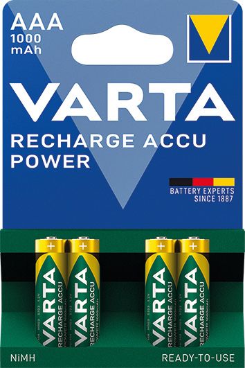 VARTA nabíjecí baterie 5703 AAA micro accu 1.000 mAh, Ni-MH / BL4 , R2U přednabité accu 